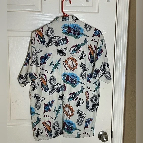 Vintage Monzini Collection Hawaiian Shirt Aloha Men's Size Large​​​​​​​​​​​ - Picture 8 of 9